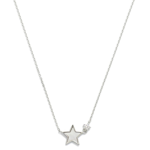 Silver Dainty Chain Link Star Necklace