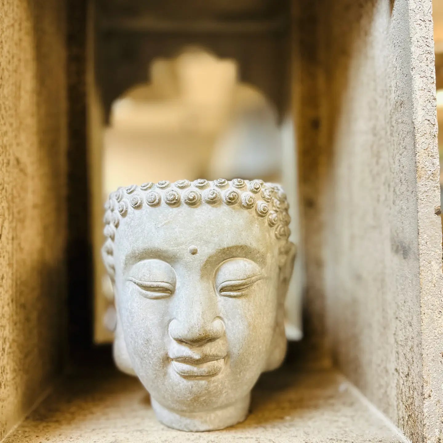 Vangabond Vintage Cement Wall Mount Hanging Buddha Planter - Necessities Boutique