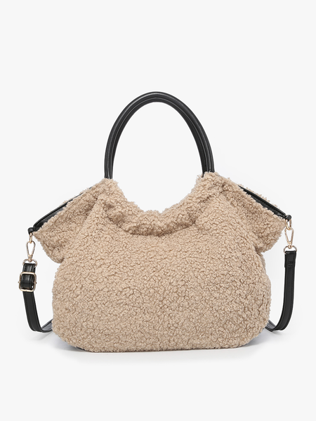 Jen & Co Zuri Teddy Satchel w/ Crossbody Strap