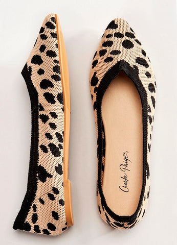 Charlie Paige Leopard Print Pointed Toe Flat