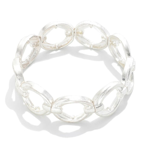 Pomina Metal Silver Tone Hollow Circle Bracelet