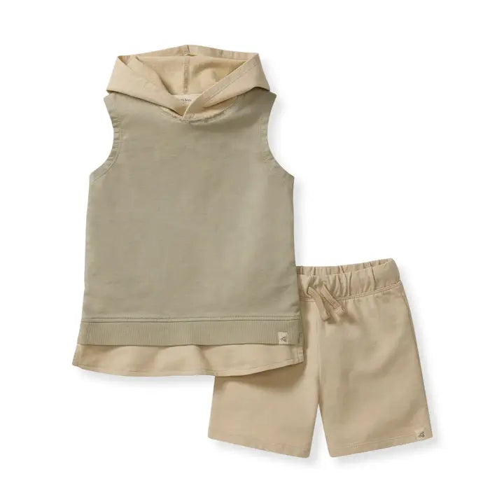 Burts Bees acid wash short set - Necessities Boutique