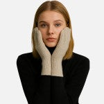 Mid Length Cable Knit Opera Gloves