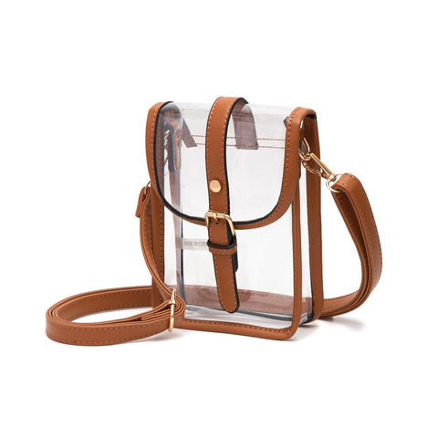 unni Clear Cross Body Bag With Leather Trim