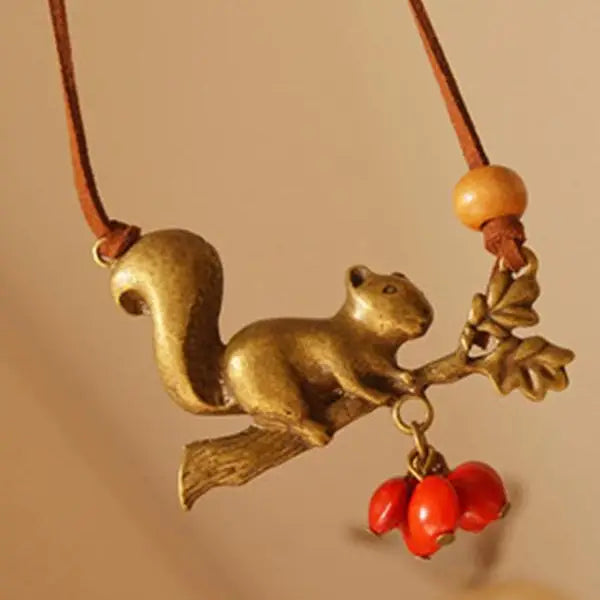 faire squirrel necklace