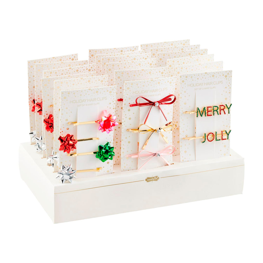 Mudpie Assorted Holiday Hair Clip Sets