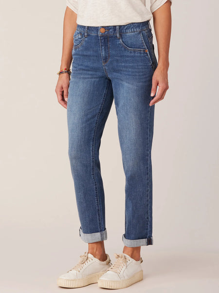 Democracy "Ab"solution Mid-Rise Girlfriend Jeans with Side Entry Pockets