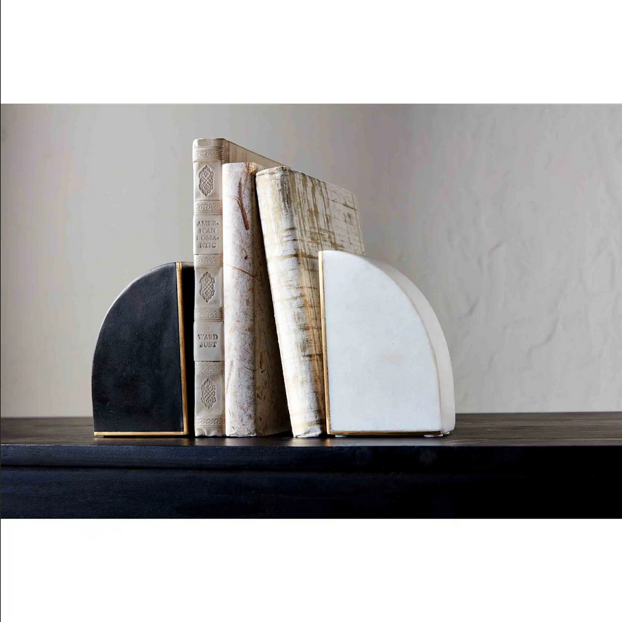 Mudpie Black or White Marble Bookend - Necessities Boutique