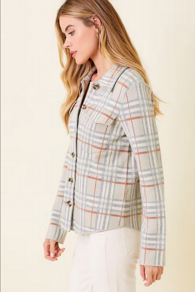Mystree Check Patterned Sweater Jacket