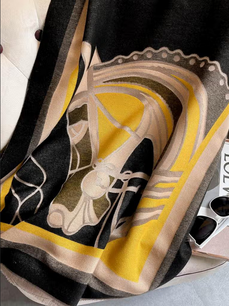 Winding River Yellow / Black Crest Reversible Wrap – Artisan Shawl