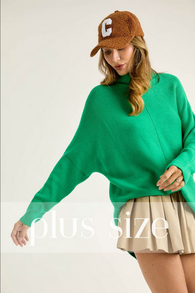 J.NNA Oversized Casual Green Sweater Top