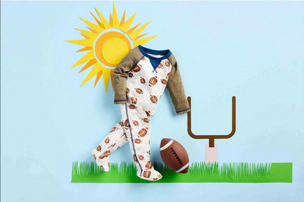 Mudpie Waffle Football Baby Sleeper