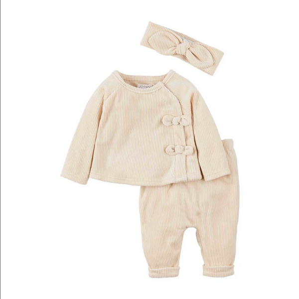 Mudpie Ivory Velour 3 Pc Set