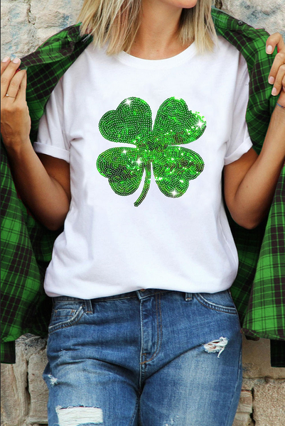 Shiying Sequin Shamrock Tee