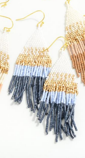 Icon Collection Seed Bead Tassel Drop Earrings - Necessities Boutique