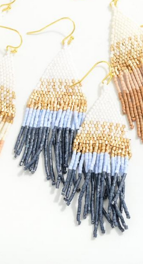 Icon Collection Seed Bead Tassel Drop Earrings