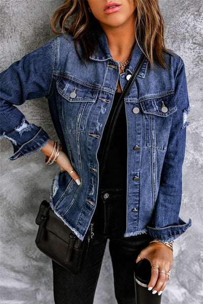 Shiying Distressed Denim Jacket