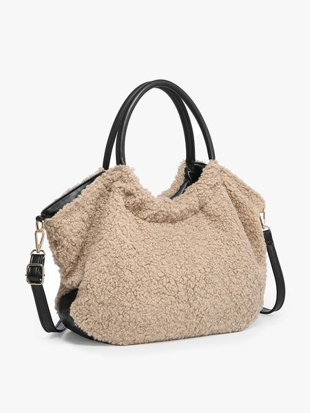 Jen & Co Zuri Teddy Satchel w/ Crossbody Strap