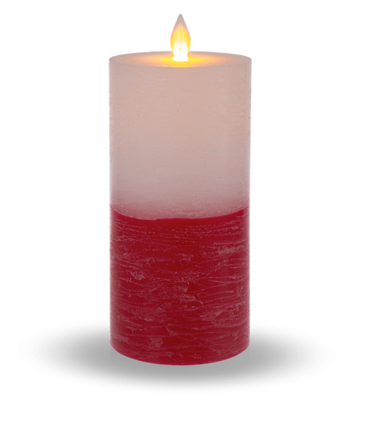 Luxury Lite Red and White/Green and White LED Wax Pillar Candle