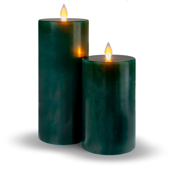 Luxury Lite Winter Green Wax LED Pillar Candle