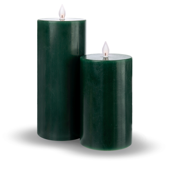 Luxury Lite Winter Green Wax LED Pillar Candle