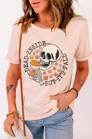 Shiying Skull & Pumpkin Coffee Fall Tee