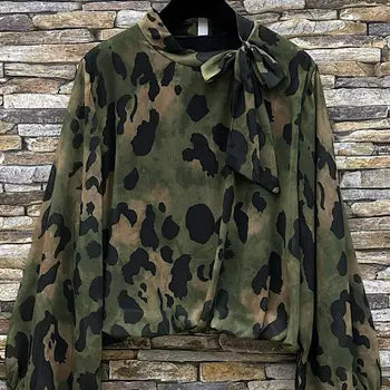 loowie camo print blouse