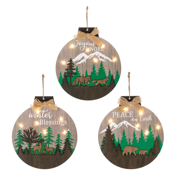 Ganz Gift Woodland Wonder - Laser Cut Layered Light Up Hanging Ornaments