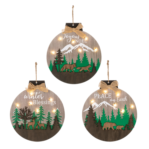 Ganz Gift Woodland Wonder - Laser Cut Layered Light Up Hanging Ornaments