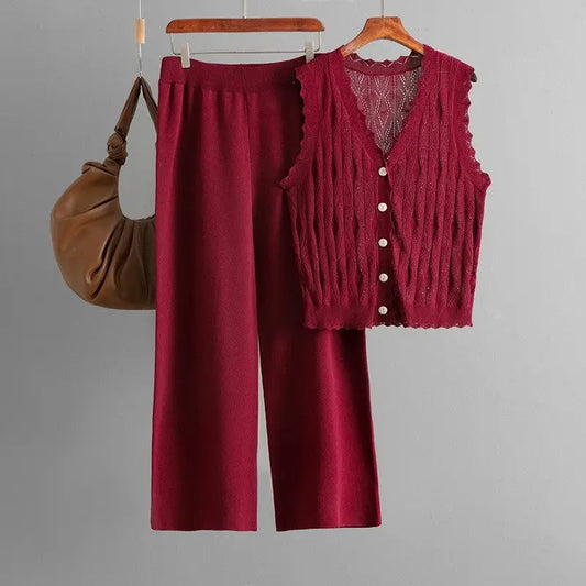 sheer trend 2 piece set pant set