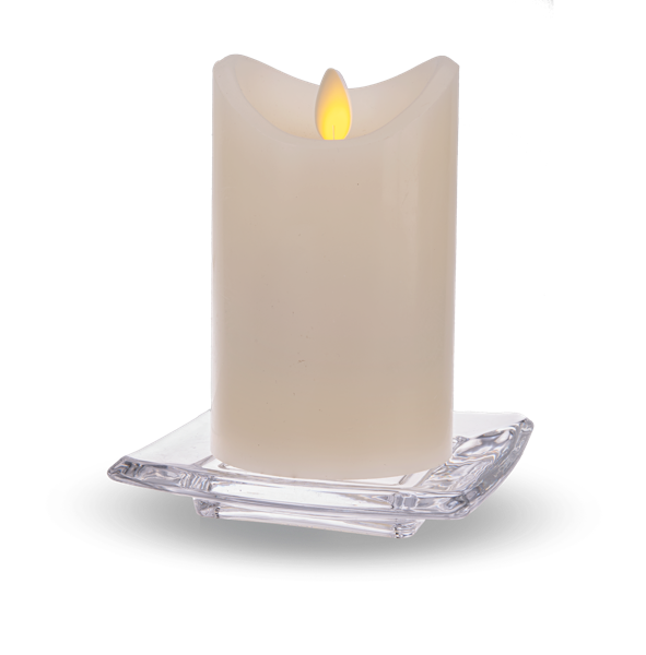 Ganz Square Glass Pillar Holder Plate - Necessities Boutique