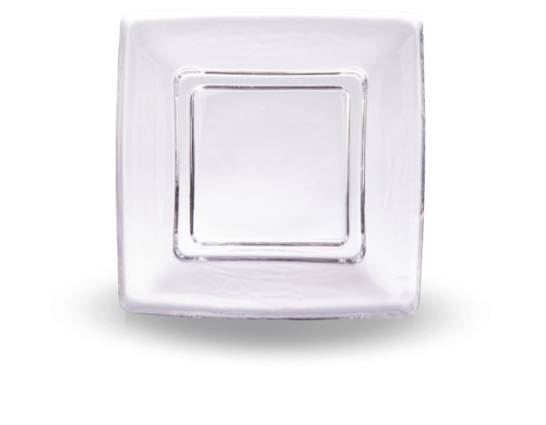 Ganz Square Glass Pillar Holder Plate - Necessities Boutique