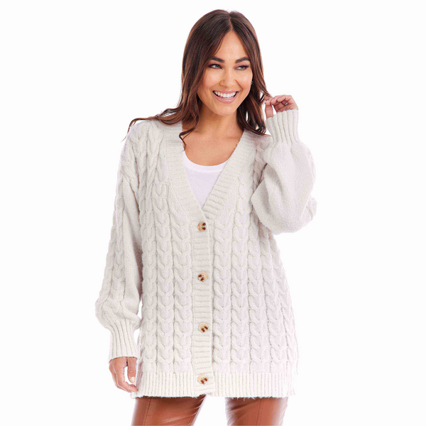 Mudpie Vivia Cream Textured Cardigan