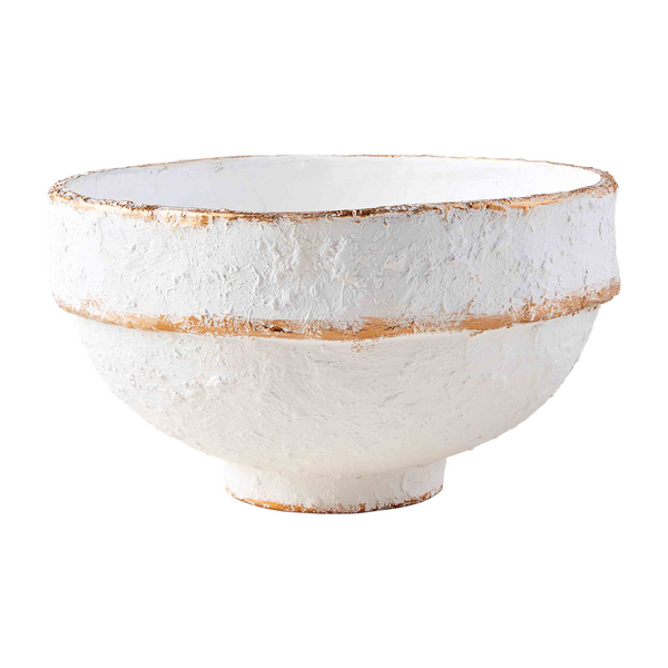 Mudpie gold Stripe Paper Mache Decor Bowl