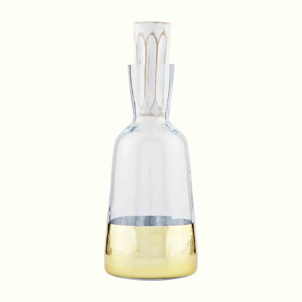 Mudpie Gold Glass Beverage Decanter