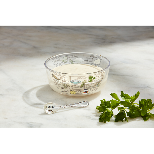 Mudpie Ranch Dressing Glass Tidbit 2-piece set