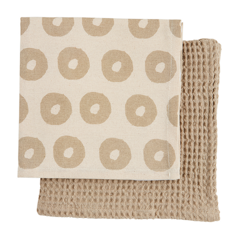 Mudpie Cream or Taupe Waffle Towel Set