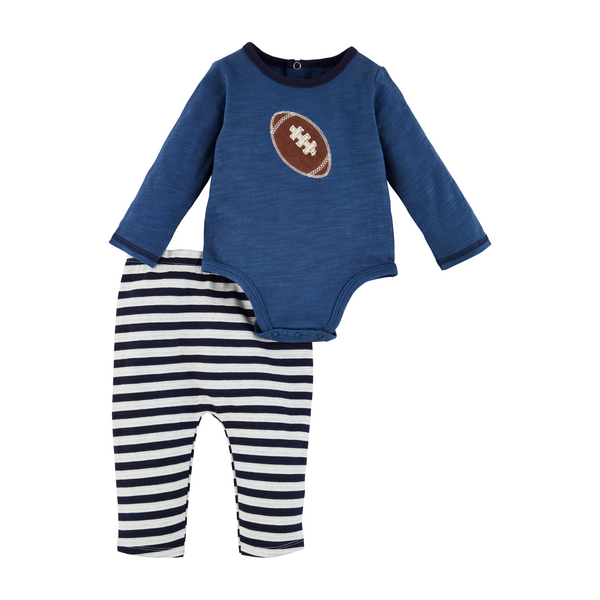 Mudpie Football Baby Bodysuit 2 pc. Set