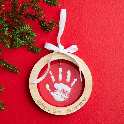 Mudpie Handprint Keepsake 1st Christmas Ornament