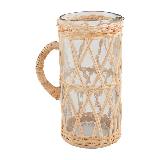 mudpie woven glass pitcher - Necessities Boutique