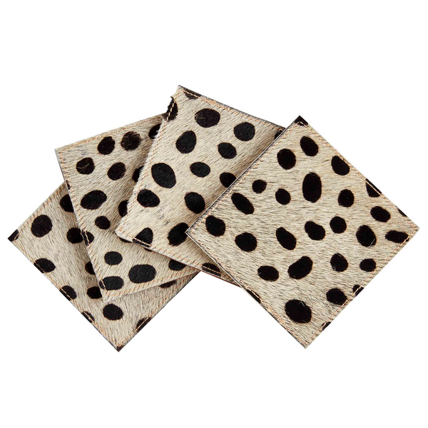 Mudpie Faux Leopard Coaster Set