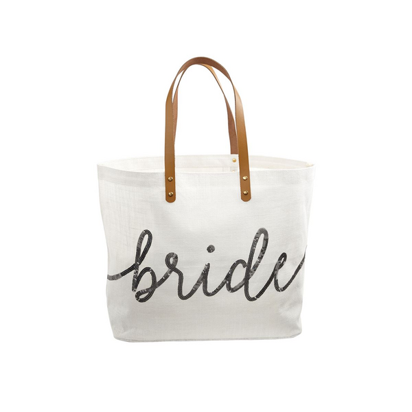 Mudpie Silver Sequin Bride Tote