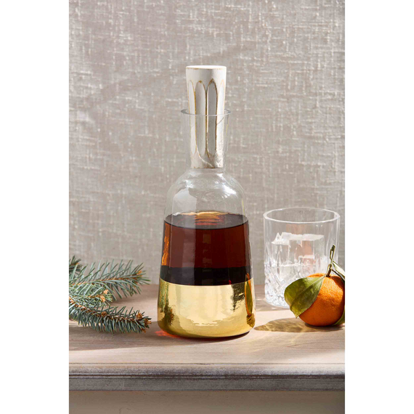 Mudpie Gold Glass Beverage Decanter