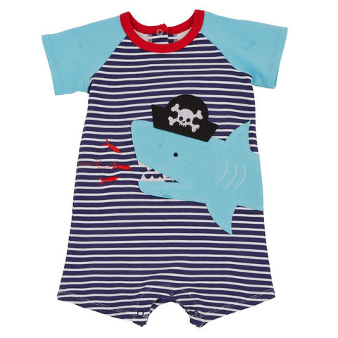 Mudpie Pirate Shark One Piece Shortall - Necessities Boutique