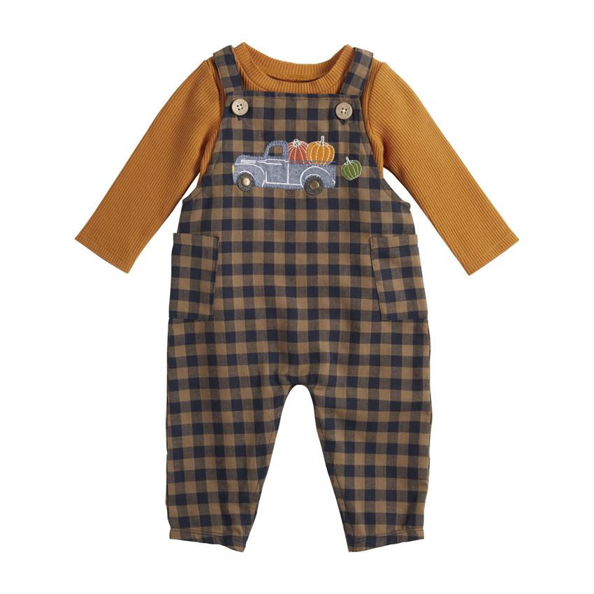 Mudpie Truck Applique Overalls - Necessities Boutique