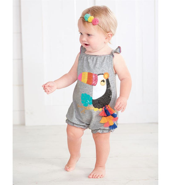 Mudpie Sequin Toucan Bubble Romper - Necessities Boutique