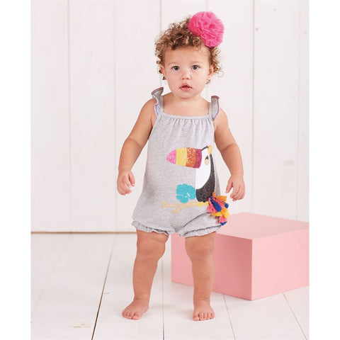 Mudpie Sequin Toucan Bubble Romper - Necessities Boutique