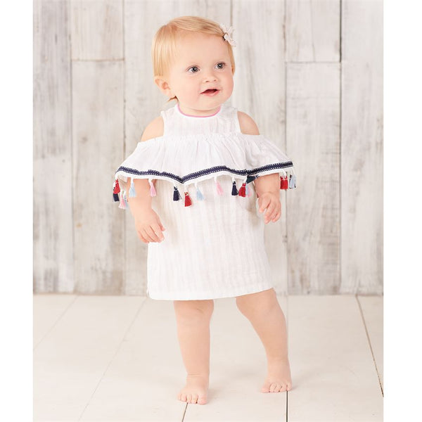 Mudpie White Nautical Tassel Dress & Bloomer Set - Necessities Boutique