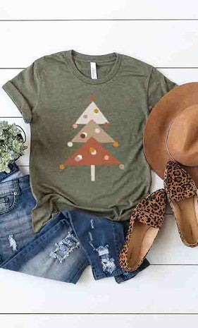 Kissed Apparel Modern Tree Christmas Tee - Necessities Boutique