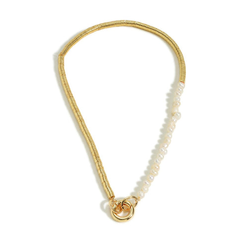 City Gold Chain & Pearl Bead Necklace - Necessities Boutique